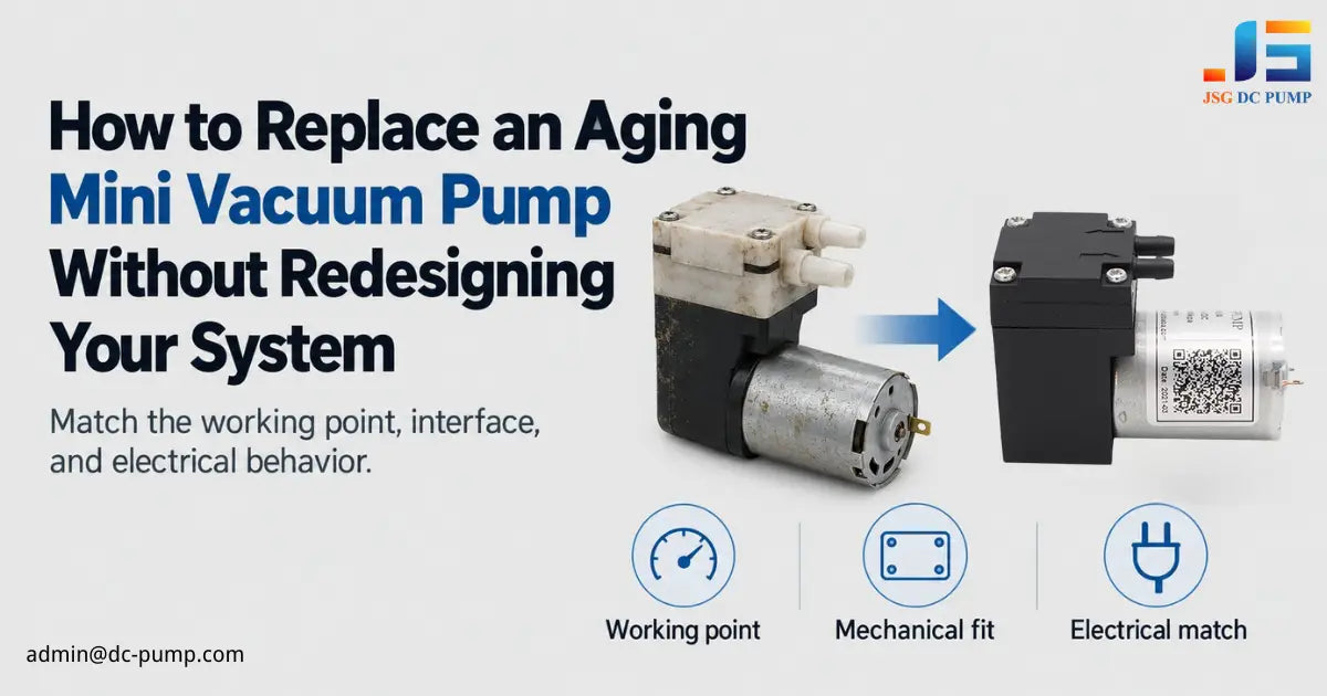 Mini vacuum pump replacement without redesigning the existing system