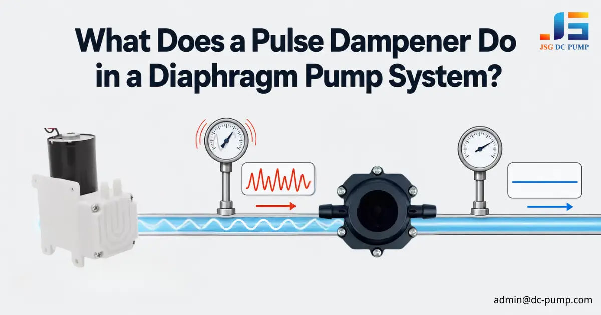 Pulse dampener smoothing pulsating flow in a diaphragm pump system