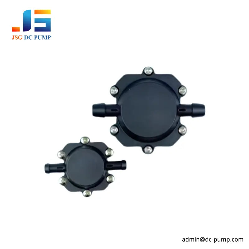 JSG008 and JSG016 pulse dampeners shown side by side for size comparison