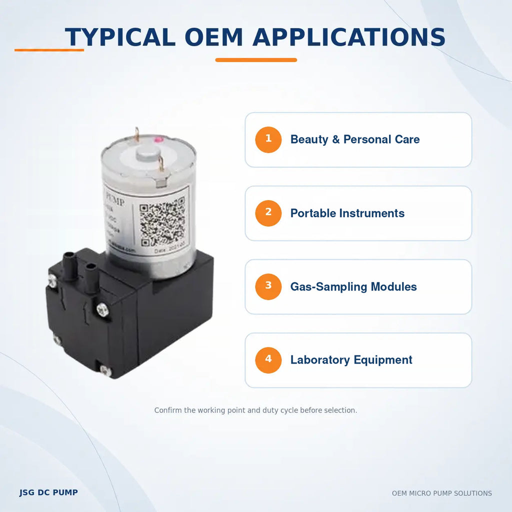 JSG02A/V pump for beauty and personal care, portable instruments, gas-sampling modules and laboratory equipment