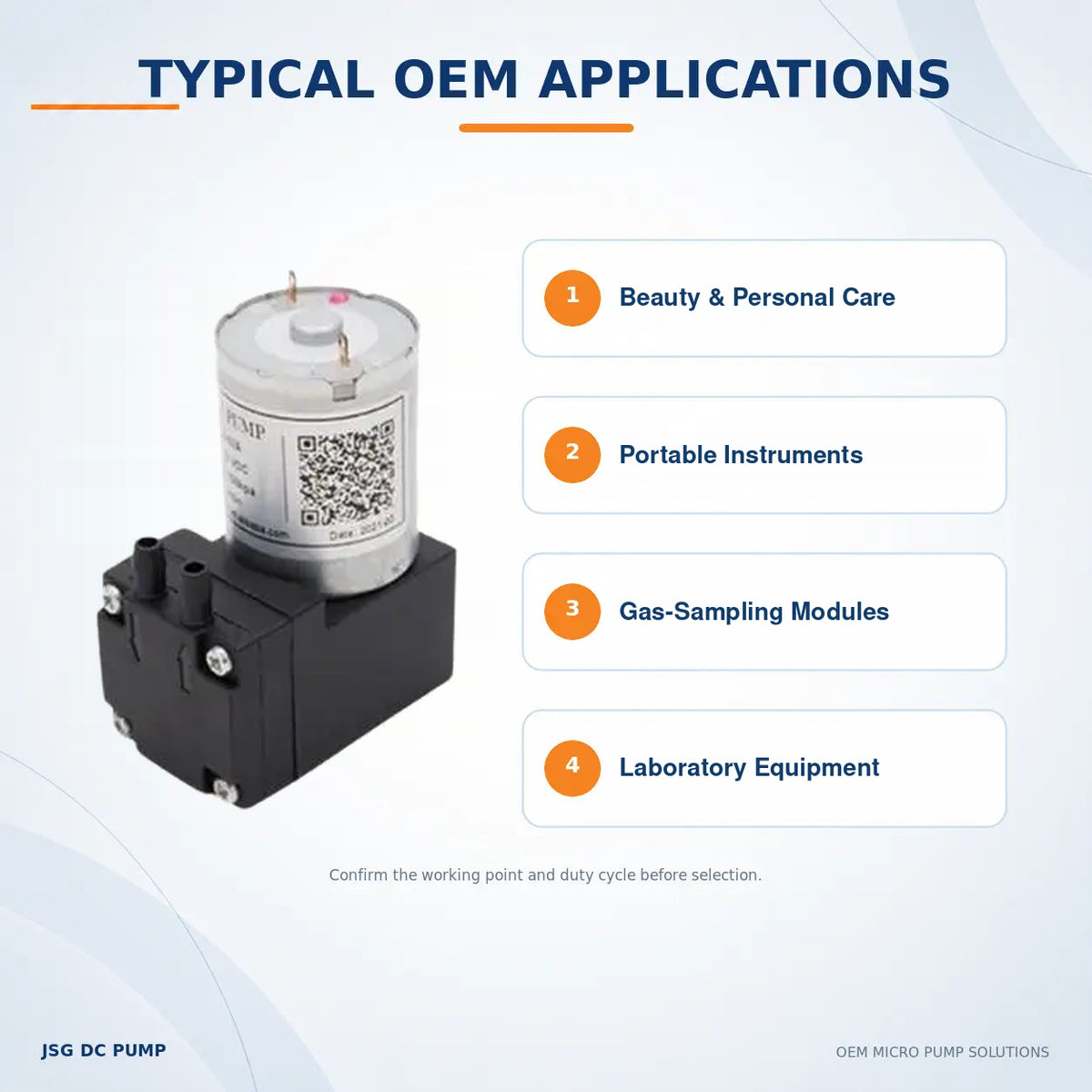 JSG02A/V pump for beauty and personal care, portable instruments, gas-sampling modules and laboratory equipment