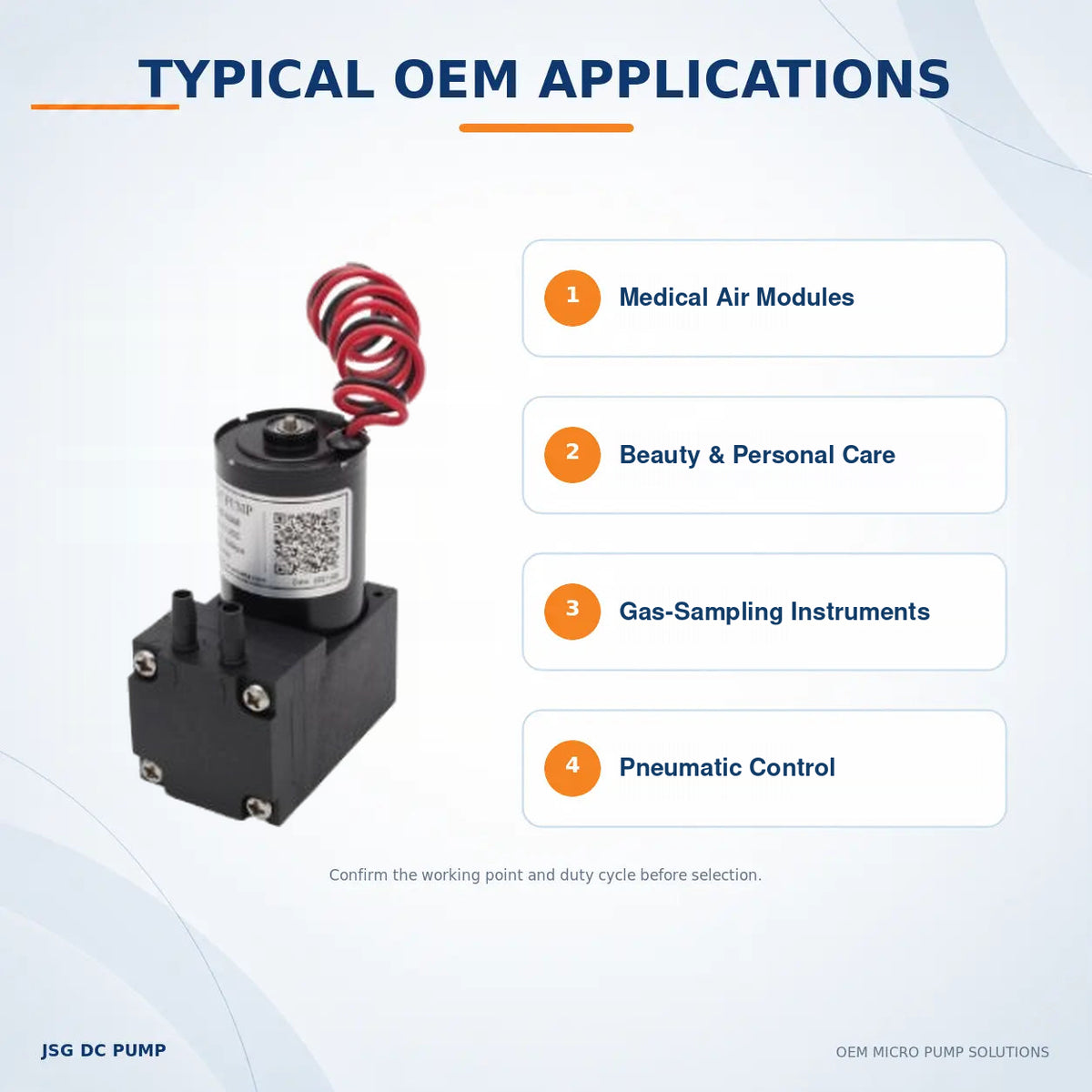 JSG03AB/VB pump for medical air modules, beauty devices, gas-sampling instruments and pneumatic control