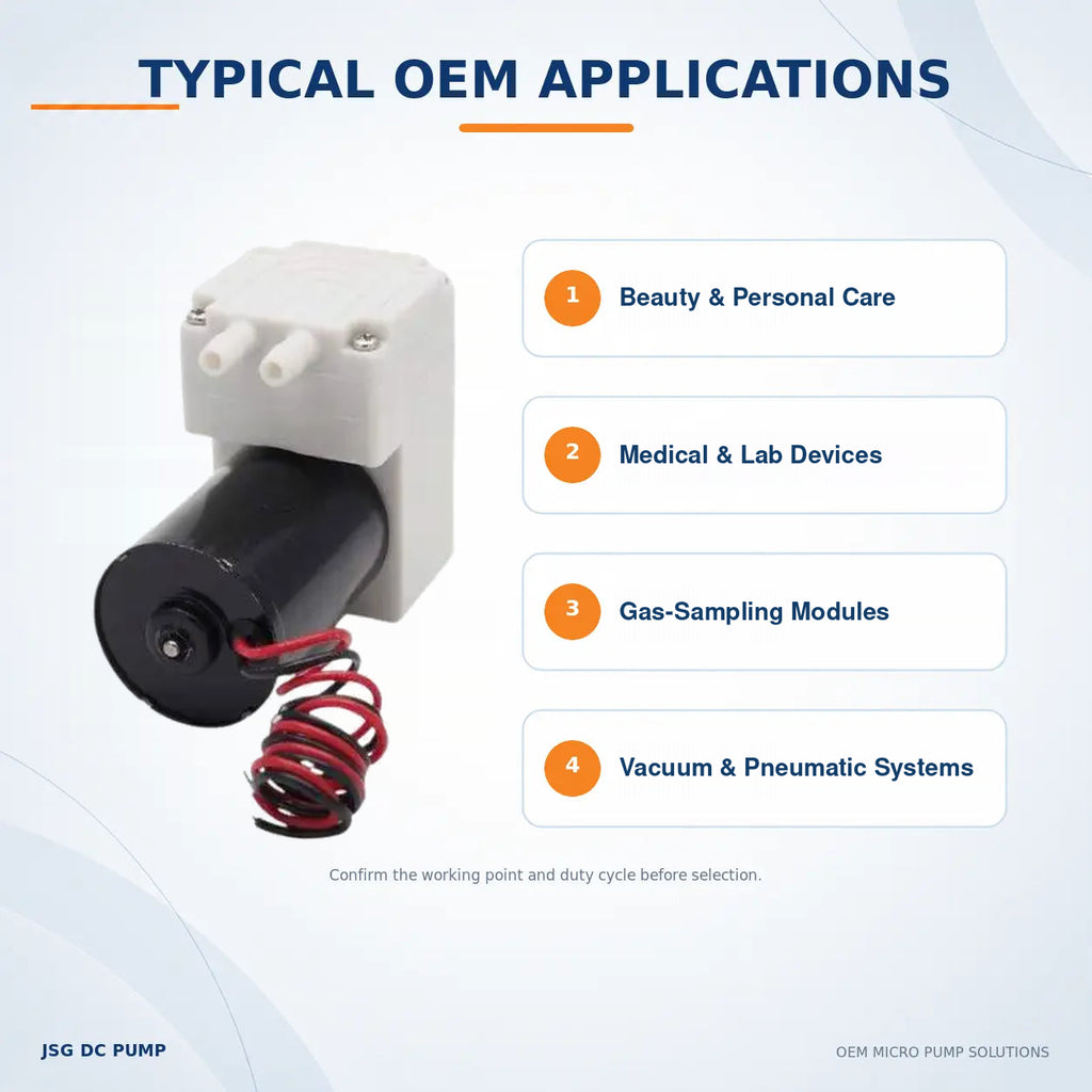 JSG04AB/VB brushless pump for beauty devices, medical instruments, gas sampling and vacuum or pneumatic systems