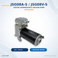 JSG08 brushed DC piston compressor and vacuum pump three-quarter view